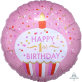 Folijski balon Cupcake za 1.rođendan roza 43 cm