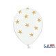 Lateks balon bijeli sa zvjezdicama 30 cm