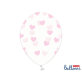 Lateks balon prozirni s roza srcima 30 cm
