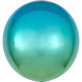 Folijski balon Ombré Orbz plavo-zeleni 38x40 cm