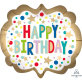 Folijski balon Happy Birthday satenski XL