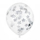 Lateks baloni s konfetima Stars silver 6/1