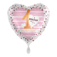 Folijski balon Sretan ti 1.rođendan roza 43 cm