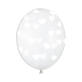 Lateks balon prozirni s bijelim srcima 30 cm