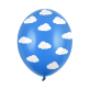 Lateks balon plavi sa bijelim oblacima 30cm