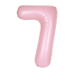 Folijski balon broj 7 mat pastel roza
