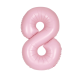 Folijski balon broj 8 mat pastel roza