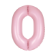 Folijski balon broj 0 mat pastel roza