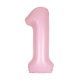 Folijski balon broj mat 1 pastel roza
